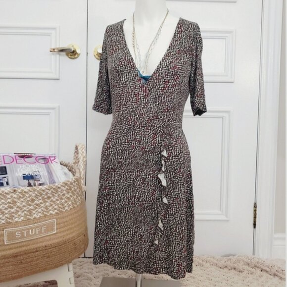 Astradivarius Brand New Soft Surplice Eyelet Wrap Skater Dress- Size Small - Picture 5 of 14